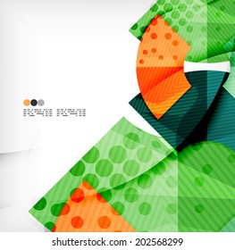 Abstract geometric shapes background - semicircle round glossy pieces in modern business composition
