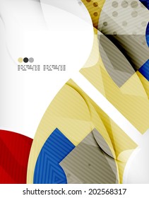 Abstract geometric shapes background - semicircle round glossy pieces in modern business composition