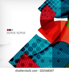 Abstract geometric shapes background - semicircle round glossy pieces in modern business composition