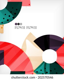 Abstract geometric shapes background - semicircle round glossy pieces in modern business composition