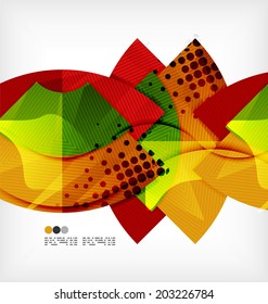 Fundo abstrato formas geométricas - semicírculo redonda peças brilhantes na composição moderna de negócios