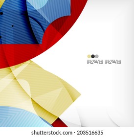 Abstract geometric shapes background - semicircle round glossy pieces in modern business composition