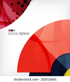 Abstract geometric shapes background - semicircle round glossy pieces in modern business composition