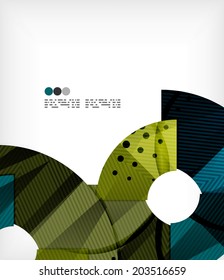 Abstract geometric shapes background - semicircle round glossy pieces in modern business composition