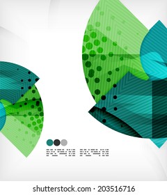 Abstract geometric shapes background - semicircle round glossy pieces in modern business composition