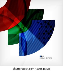 Abstract geometric shapes background - semicircle round glossy pieces in modern business composition