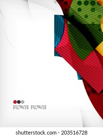 Abstract geometric shapes background - semicircle round glossy pieces in modern business composition