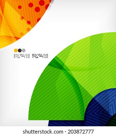 Abstract geometric shapes background - semicircle round glossy pieces in modern business composition