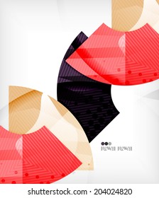 Abstract geometric shapes background - semicircle round glossy pieces in modern business composition