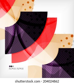 Abstract geometric shapes background - semicircle round glossy pieces in modern business composition