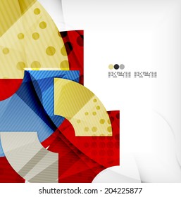 Abstract geometric shapes background - semicircle round glossy pieces in modern business composition