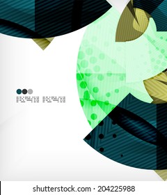 Abstract geometric shapes background - semicircle round glossy pieces in modern business composition