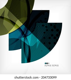 Abstract geometric shapes background - semicircle round glossy pieces in modern business composition