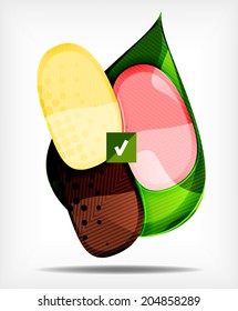 Abstract geometric shapes background - semicircle round glossy pieces in modern business composition