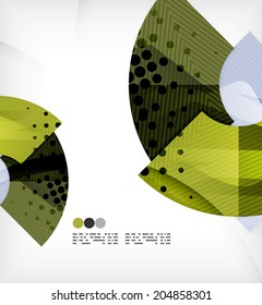 Abstract geometric shapes background - semicircle round glossy pieces in modern business composition