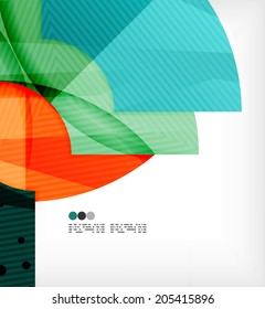Abstract geometric shapes background - semicircle round glossy pieces in modern business composition