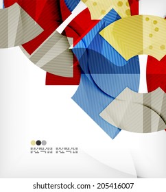 Abstract geometric shapes background - semicircle round glossy pieces in modern business composition