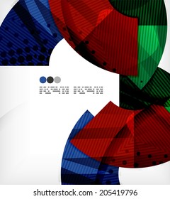 Abstract geometric shapes background - semicircle round glossy pieces in modern business composition
