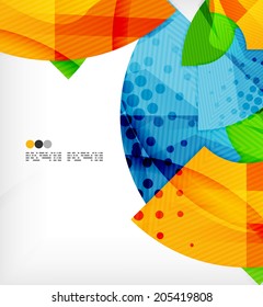 Abstract geometric shapes background - semicircle round glossy pieces in modern business composition