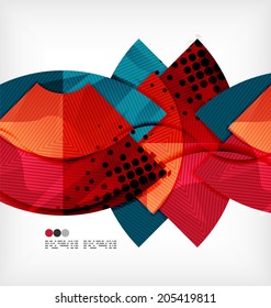 Abstract geometric shapes background - semicircle round glossy pieces in modern business composition