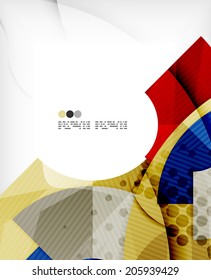 Abstract geometric shapes background - semicircle round glossy pieces in modern business composition