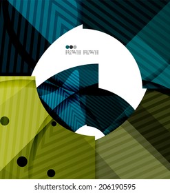 Abstract geometric shapes background - semicircle round glossy pieces in modern business composition