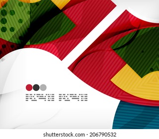 Abstract geometric shapes background - semicircle round glossy pieces in modern business composition