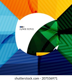 Abstract geometric shapes background - semicircle round glossy pieces in modern business composition