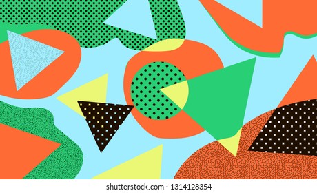 Abstract geometric shapes background in abstract style. Abstract futuristic backdrop. Graphic element. Design template element. Business vector illustration. Trendy design template. Futuristic design.