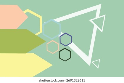 Formas geométricas abstratas Hexágono e triângulo do vetor de fundo

