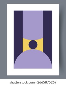 Abstract geometric shapes in a beautiful combination of purple and yellow tones