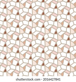 Resumen de formas geométricas de fondo de células beige vectores de patrón sin fisuras.