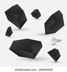 Abstract geometric shapes, black design element, vector illustration
