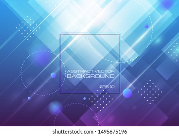 Abstract geometric shapes blue background. Vector Eps10