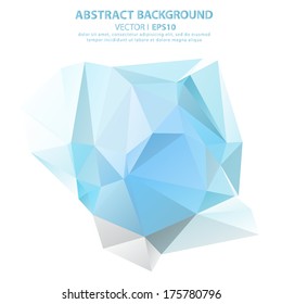 Abstract geometric shapes blue polygon.