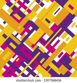 Abstract geometric shapes. Bright vector seamless pattern. Print for textiles.