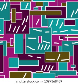 Abstract geometric shapes. Bright vector seamless pattern. Print for textiles.