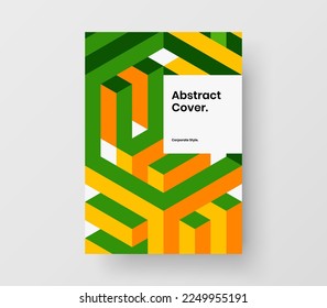 Abstract geometric shapes brochure concept. Bright flyer design vector layout.
