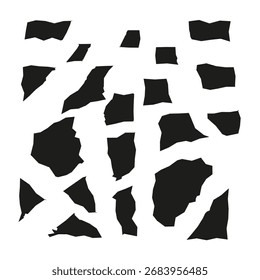 Abstract geometric shapes. Broken puzzle pieces. Black and white Vector. Urban style pattern. EPS 10.