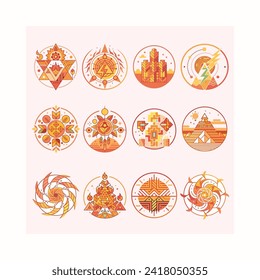 Abstract Geometric Shapes, brutalism forms, Trendy minimalist basic figures, stars, lines and circles, modern graphic design element vector set