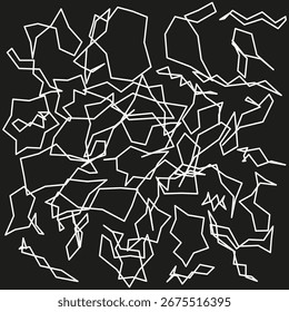 Abstract geometric shapes. Chaotic line pattern. Monochrome background texture. Vector modern art. EPS 10.