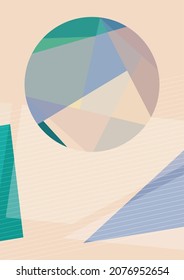 Resumen de formas geométricas, círculo de formas. Banner elegante para tu diseño. Bajo estilo polaco moderno. Ilustración del vector