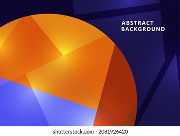 Abstract geometric shapes, circle of shapes. Stylish banner for your design. Low poly modern style. Vector illustration