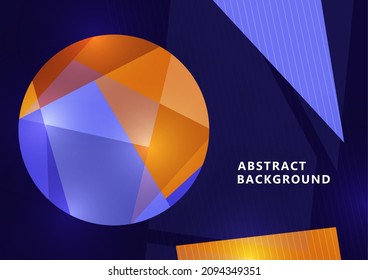 Abstract geometric shapes, circle of shapes. Stylish banner for your design. Low poly modern style. Vector illustration