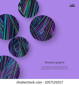 Abstract geometric shapes in circles with shadow. Eps10 Vector illustration.