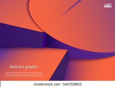 Abstract geometric shapes in circles with shadow. Eps10 Vector illustration.