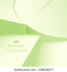 Abstract geometric shapes in circles with shadow. Eps10 Vector illustration.