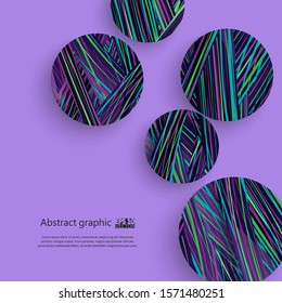 Abstract geometric shapes in circles with shadow. Eps10 Vector illustration.