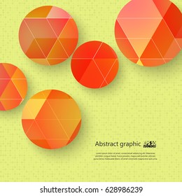 Abstract geometric shapes in circles with shadow. Eps10 Vector illustration.