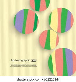 Abstract geometric shapes in circles with shadow. Eps10 Vector illustration.